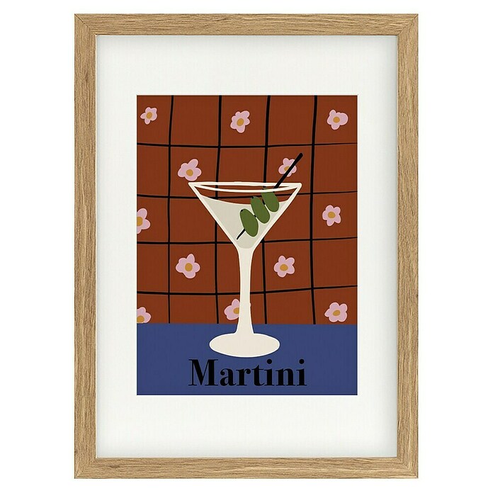 Papermoon Bild (Martini, B x H: 100 x 140 cm, Mit Passepartout, Rahmen Eiche) | BAUHAUS