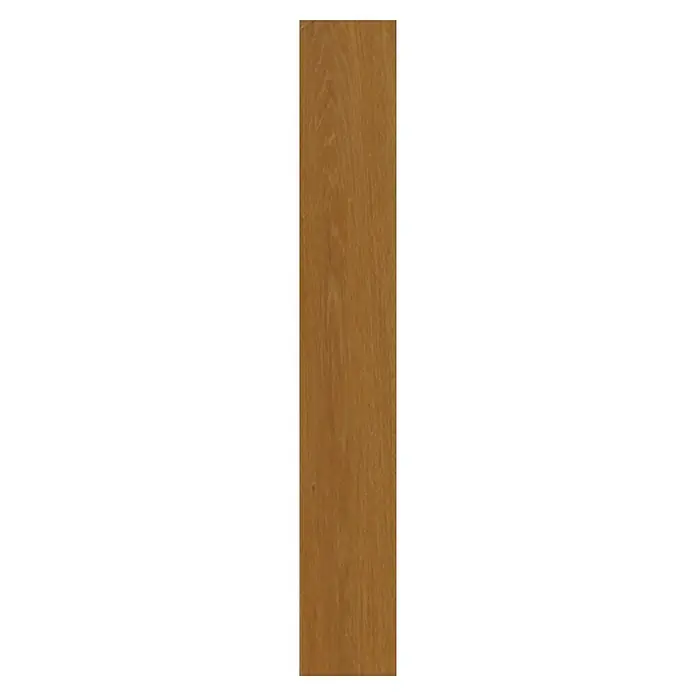 Suelo vinílico SPC Bolonia - 1.524 x 288 x 5 mm, Marrón, Resistente al agua - Primer plano de una superficie de madera marrón claro con patrones de veta, ideal para diseños de muebles o suelos.