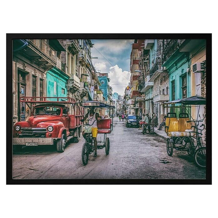 Papermoon Bild (Habana Street, B x H: 110 x 80 cm, Ohne Passepartout, Rahmen Schwarz) | BAUHAUS