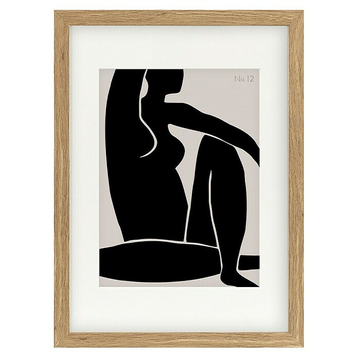Papermoon Bild (Figure No. 12, B x H: 100 x 140 cm, Mit Passepartout, Rahmen Eiche) | BAUHAUS