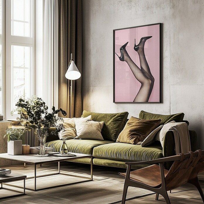 Papermoon Bild (Kick up your Heels, B x H: 100 x 140 cm, Mit Passepartout, Rahmen Schwarz) | BAUHAUS