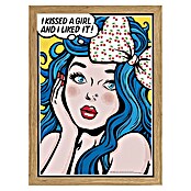 Papermoon Bild (I Kissed a Girl, B x H: 60 x 80 cm, Ohne Passepartout, Rahmen Eiche) | BAUHAUS