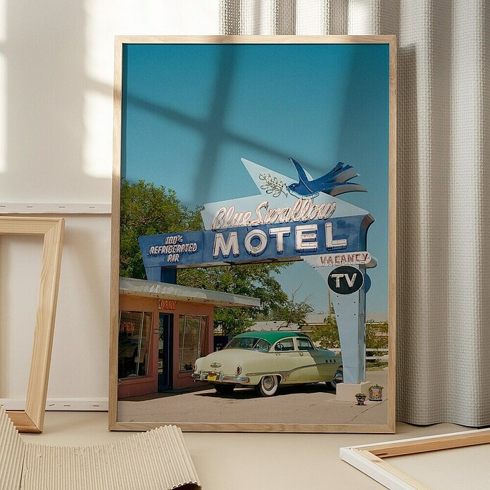 Papermoon Bild (Route 66, B x H: 100 x 140 cm, Ohne Passepartout, Rahmen Eiche) | BAUHAUS