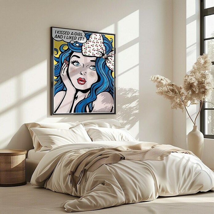 Papermoon Bild (I Kissed a Girl, B x H: 60 x 80 cm, Ohne Passepartout, Rahmen Eiche) | BAUHAUS