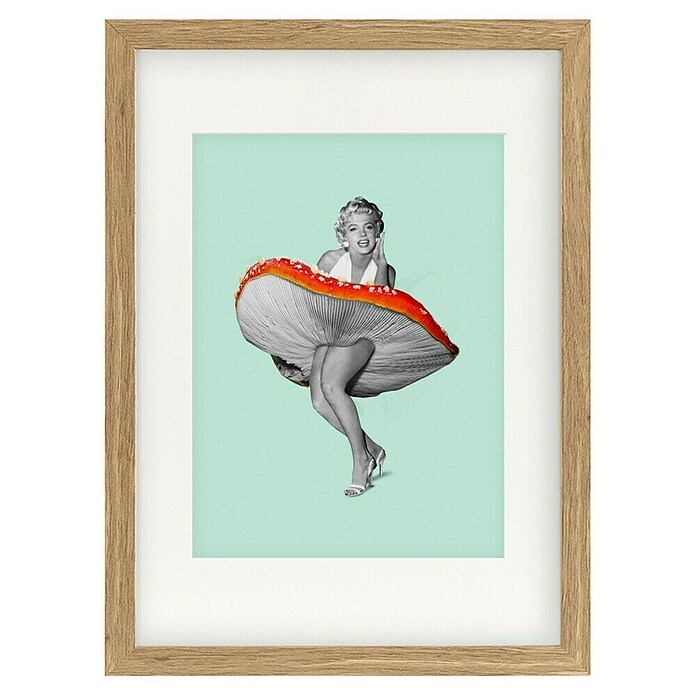 Papermoon Bild (Happy Dress, B x H: 70 x 100 cm, Mit Passepartout, Rahmen Eiche) | BAUHAUS