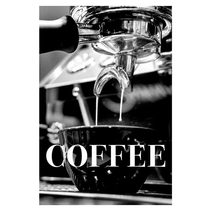 Papermoon PosterCoffee Text, B x H: 70 x 100 cm, Ohne Passepartout - Vorderansicht