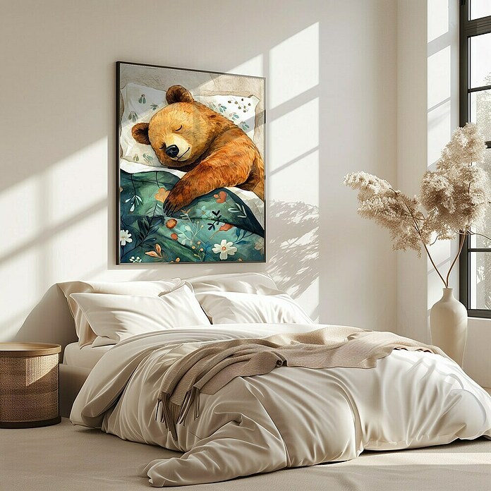 Papermoon Bild (Sleepy Bear, B x H: 80 x 110 cm, Ohne Passepartout, Rahmen Eiche) | BAUHAUS