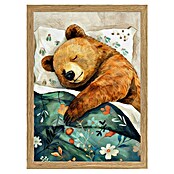 Papermoon Bild (Sleepy Bear, B x H: 80 x 110 cm, Ohne Passepartout, Rahmen Eiche) | BAUHAUS