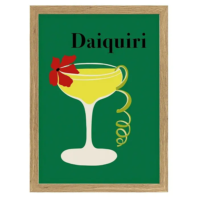 Papermoon BildDaiquiri, B x H: 80 x 110 cm, Ohne Passepartout, Rahmen Eiche - Vorderansicht