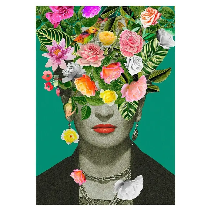 Papermoon PosterFloral Frida, B x H: 80 x 110 cm, Ohne Passepartout - Vorderansicht