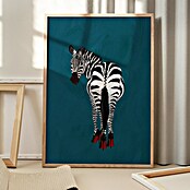 Papermoon Bild (Zebra Heels, B x H: 100 x 140 cm, Mit Passepartout, Rahmen Eiche) | BAUHAUS