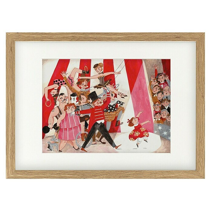Papermoon Bild (Circus in the City, B x H: 50 x 40 cm, Mit Passepartout, Rahmen Eiche) | BAUHAUS