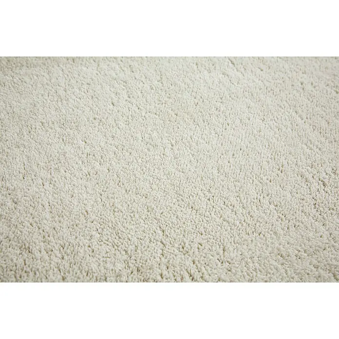 Hochflorteppich Lauria - Creme, 170 x 120 cm, 100 % Polyester - Nahaufnahme eines weichen, cremefarbenen Teppichs.