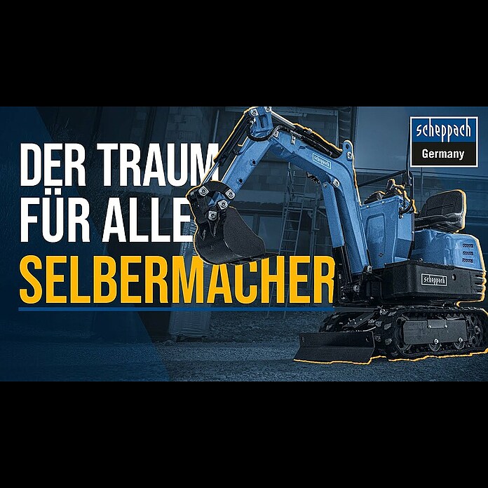 Scheppach Minibagger EXC815 (6,3 kW, Motor: Benzin 4-Takt, Schwenkbereich: 360 °) | BAUHAUS
