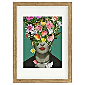 Papermoon Bild (Floral Frida, B x H: 50 x 70 cm, Mit Passepartout, Rahmen Eiche) | BAUHAUS