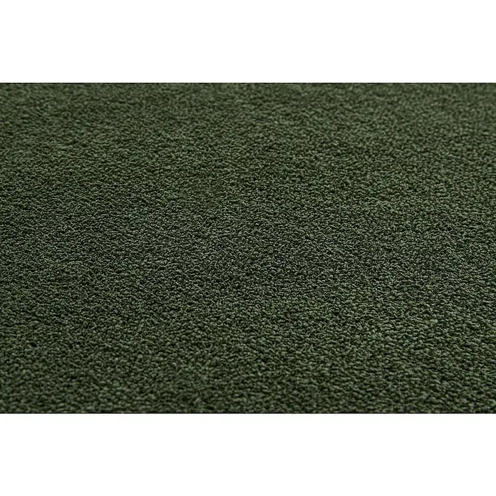 Hochflorteppich Lauria - Dunkelgrün, 230 x 160 cm, 100 % Polyester - Nahaufnahme eines olivgrünen Teppichs mit dichter Textur, ideal für gemütliche Innenräume. Sorgt für Wärme und Komfort in jedem Raum.