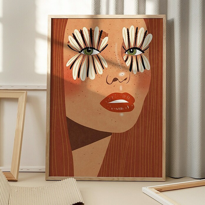 Papermoon Bild (Flower Eyes, B x H: 80 x 110 cm, Ohne Passepartout, Rahmen Eiche) | BAUHAUS