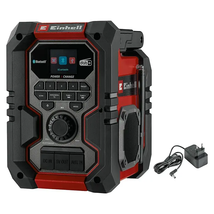 Einhell Power X-Change 18V Akku-Baustellenradio TE-CR 18 Li DAB+/FM/BT - Solo - 18 V, Ohne Akku, Bluetooth - Ein robustes Baustellenradio von Einhell mit Bluetooth, DAB+ und AUX-Anschluss für vielseitigen Musikgenuss.