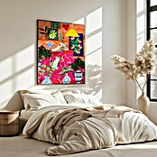 Papermoon Bild (Cat Lady, B x H: 40 x 50 cm, Mit Passepartout, Rahmen Eiche) | BAUHAUS