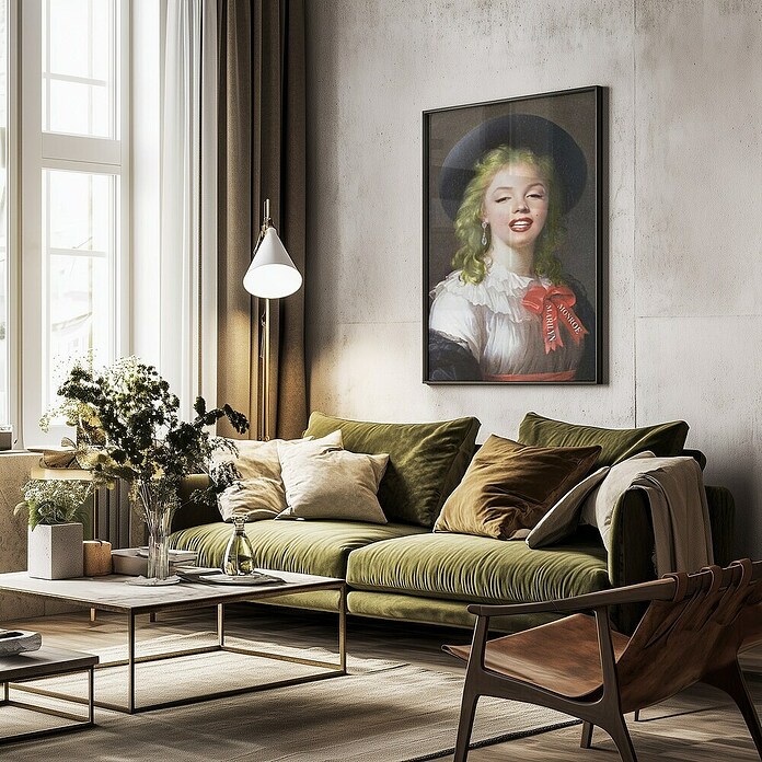 Papermoon Bild (Vintage Marilyn, B x H: 100 x 140 cm, Ohne Passepartout, Rahmen Schwarz) | BAUHAUS