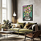 Papermoon Bild (Floral Frida, B x H: 80 x 110 cm, Mit Passepartout, Rahmen Schwarz) | BAUHAUS