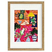 Papermoon Bild (Cat Lady, B x H: 40 x 50 cm, Mit Passepartout, Rahmen Eiche) | BAUHAUS
