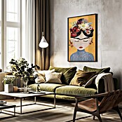 Papermoon Bild (Treechild Frida Gelb, B x H: 80 x 110 cm, Mit Passepartout, Rahmen Schwarz) | BAUHAUS