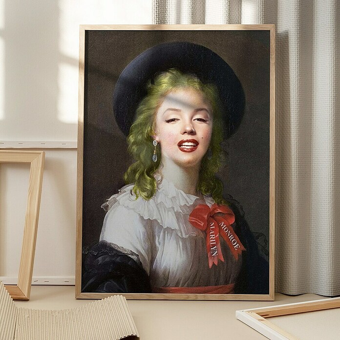 Papermoon Bild (Vintage Marilyn, B x H: 50 x 70 cm, Mit Passepartout, Rahmen Eiche) | BAUHAUS