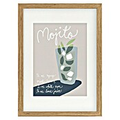 Papermoon Bild (Mojito Rezept, B x H: 40 x 50 cm, Mit Passepartout, Rahmen Eiche) | BAUHAUS