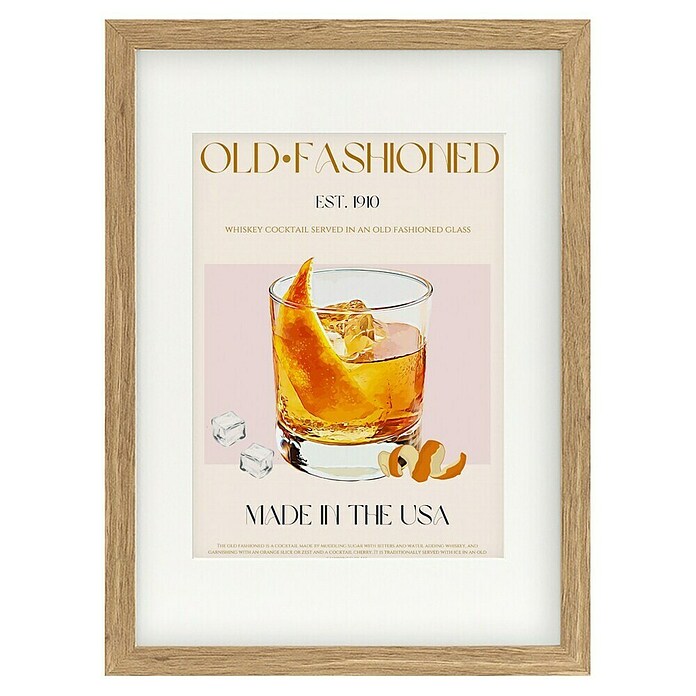Papermoon Bild (Classic Cocktail, B x H: 50 x 70 cm, Mit Passepartout, Rahmen Eiche) | BAUHAUS
