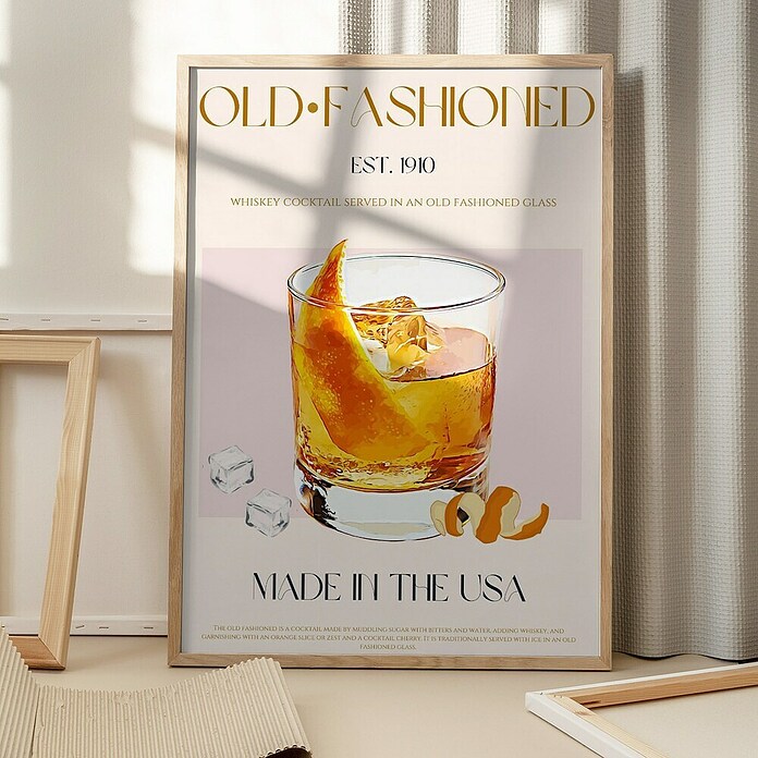 Papermoon Bild (Classic Cocktail, B x H: 50 x 70 cm, Mit Passepartout, Rahmen Eiche) | BAUHAUS