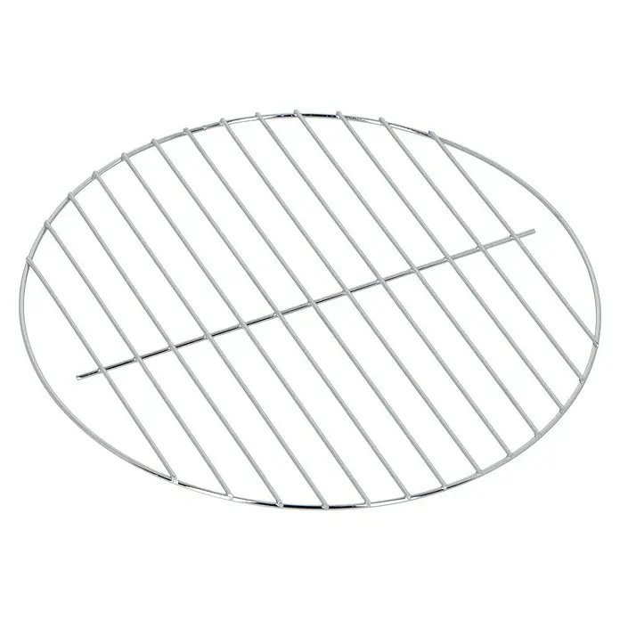 Kohlerost - Passend für: Kingstone Tischgrill Cutie Pie - Nahaufnahme eines runden Grillrosts aus Metall mit parallelen Stäben vor einem schwarzen Hintergrund. Das Zubehör ist ideal zum Grillen von Speisen.
