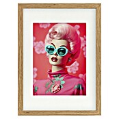 Papermoon Bild (Oh Barbie No. 1, B x H: 80 x 110 cm, Mit Passepartout, Rahmen Eiche) | BAUHAUS