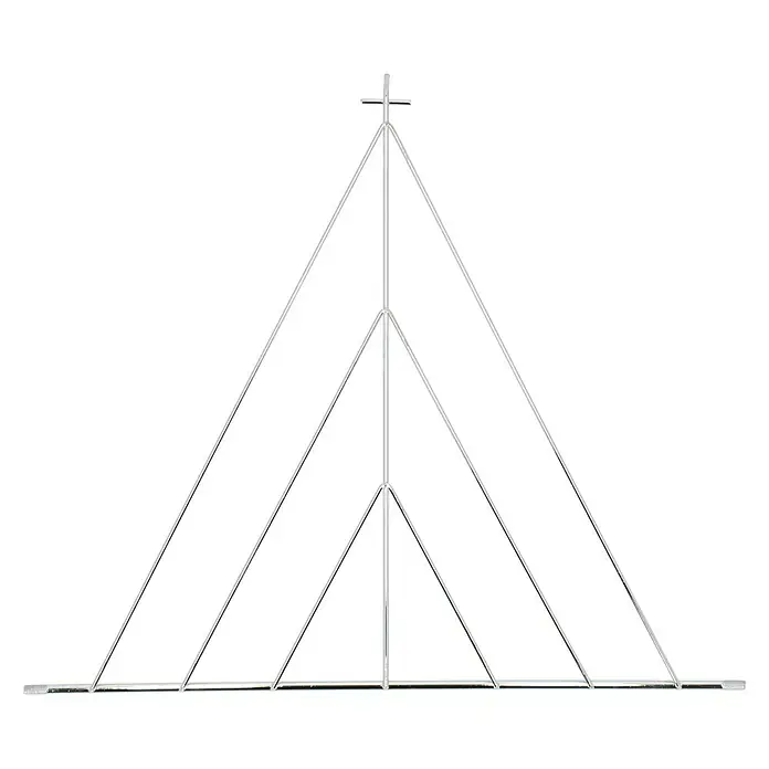 Ersatzgitter - Passend für: Kingstone Kugelgrill Bullet 47 - Grafische Darstellung eines christlichen Kreuzes, das sich aus überlappenden Dreiecken zusammensetzt, minimalistisch und modern.