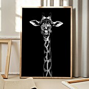 Papermoon Bild (Giraffe Portrait, B x H: 50 x 70 cm, Mit Passepartout, Rahmen Eiche) | BAUHAUS