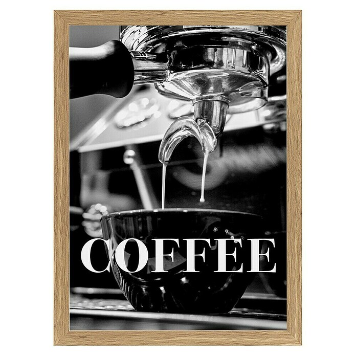 Papermoon Bild (Coffee Text, B x H: 40 x 50 cm, Ohne Passepartout, Rahmen Eiche) | BAUHAUS