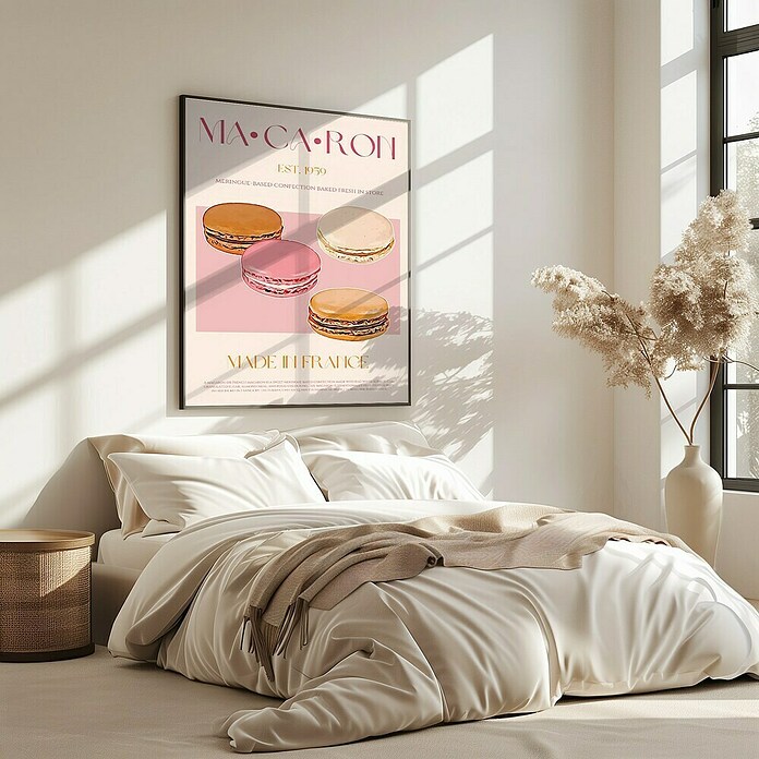 Papermoon Bild (French Macaron, B x H: 80 x 110 cm, Mit Passepartout, Rahmen Eiche) | BAUHAUS