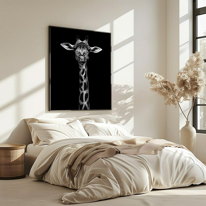 Papermoon Bild (Giraffe Portrait, B x H: 50 x 70 cm, Mit Passepartout, Rahmen Eiche) | BAUHAUS