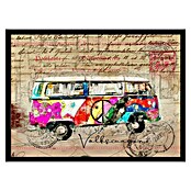 Papermoon Bild (VW Combi Art, B x H: 70 x 50 cm, Mit Passepartout, Rahmen Schwarz) | BAUHAUS
