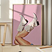 Papermoon Bild (Boots Glitter Pink, B x H: 70 x 100 cm, Ohne Passepartout, Rahmen Eiche) | BAUHAUS