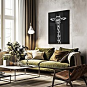 Papermoon Bild (Giraffe Portrait, B x H: 60 x 80 cm, Mit Passepartout, Rahmen Schwarz) | BAUHAUS