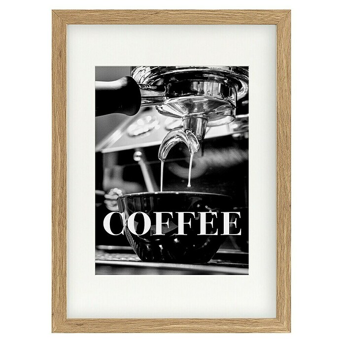 Papermoon Bild (Coffee Text, B x H: 80 x 110 cm, Mit Passepartout, Rahmen Eiche) | BAUHAUS