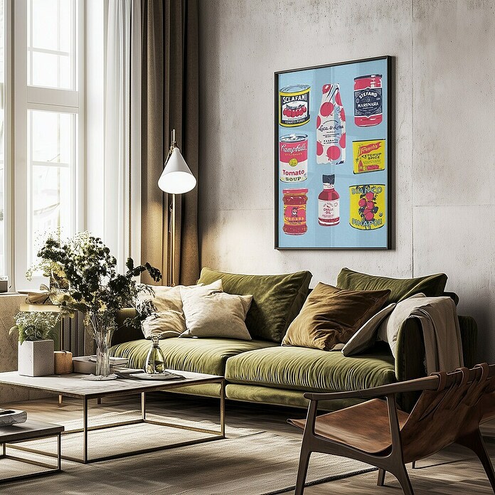 Papermoon Bild (Canned Tomatoes, B x H: 60 x 80 cm, Mit Passepartout, Rahmen Schwarz) | BAUHAUS