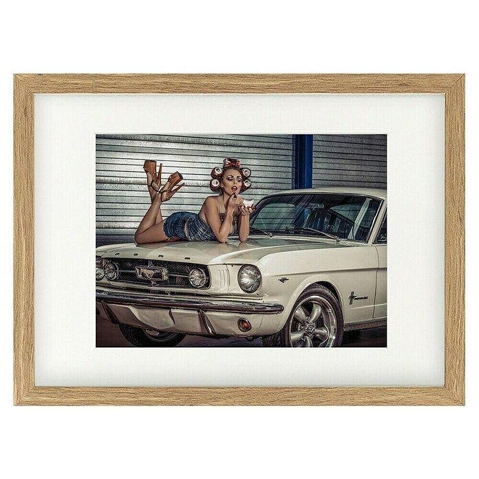 Papermoon Bild (Drive my Car, B x H: 80 x 60 cm, Mit Passepartout, Rahmen Eiche) | BAUHAUS