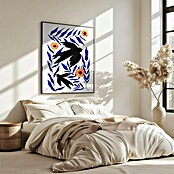 Papermoon Bild (Swallow Flowers, B x H: 60 x 80 cm, Mit Passepartout, Rahmen Eiche) | BAUHAUS