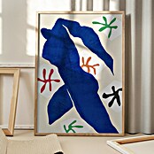 Papermoon Bild (Abstract Blue Figure, B x H: 80 x 110 cm, Mit Passepartout, Rahmen Eiche) | BAUHAUS