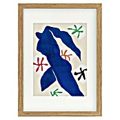 Papermoon Bild (Abstract Blue Figure, B x H: 80 x 110 cm, Mit Passepartout, Rahmen Eiche) | BAUHAUS