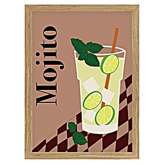Papermoon Bild (Mojito, B x H: 80 x 110 cm, Ohne Passepartout, Rahmen Eiche)