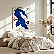 Papermoon Bild (Abstract Blue Figure, B x H: 80 x 110 cm, Mit Passepartout, Rahmen Eiche) | BAUHAUS