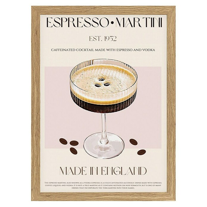 Papermoon Bild (Coffee Delighta, B x H: 80 x 110 cm, Ohne Passepartout, Rahmen Eiche) | BAUHAUS